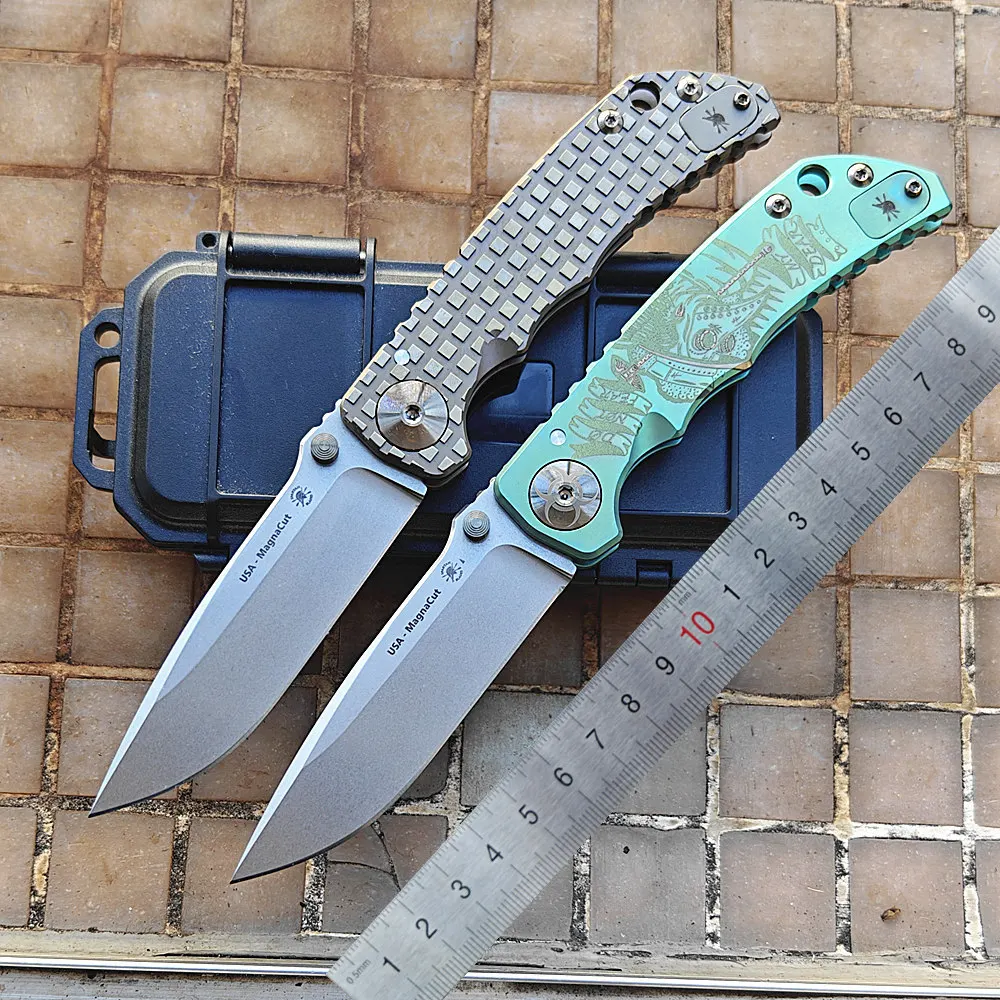 

JUFULE Made Spartan Blades Harsey Folder Knife Titanium Handle Mark MagnaCut Ceramic Bearings Pocket Camp Hunt Outdoor EDC Tool