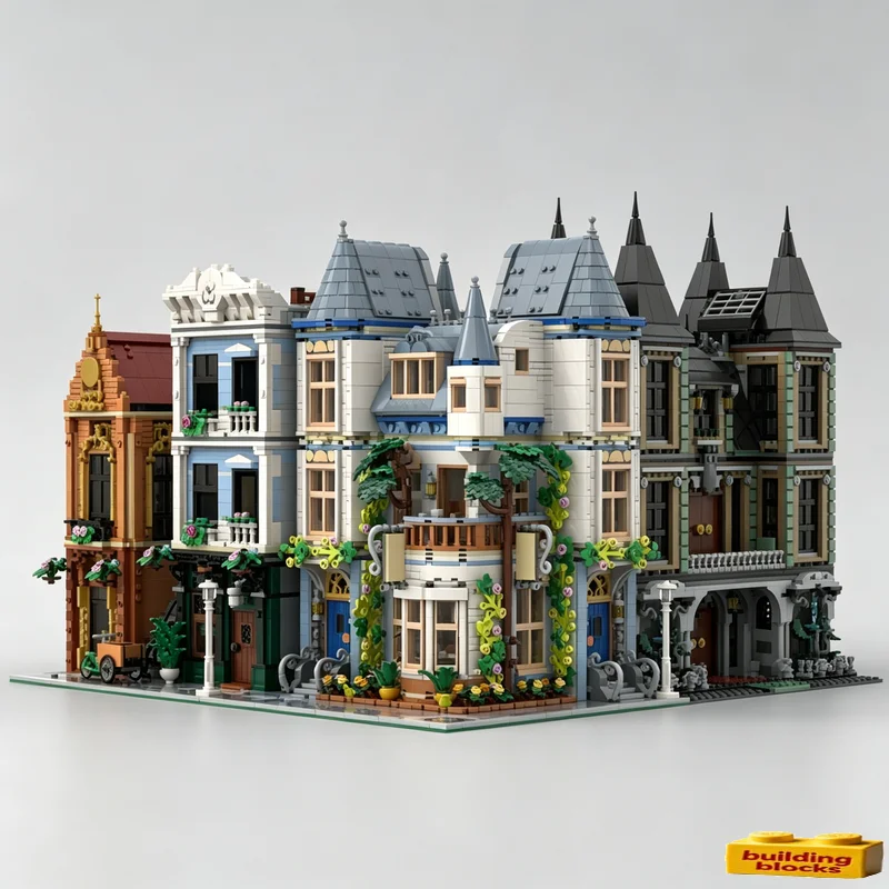 NEU 3009 Teile Eckburg Modular – Moc Modular Building Street View Bricks Bewertung und Preis
