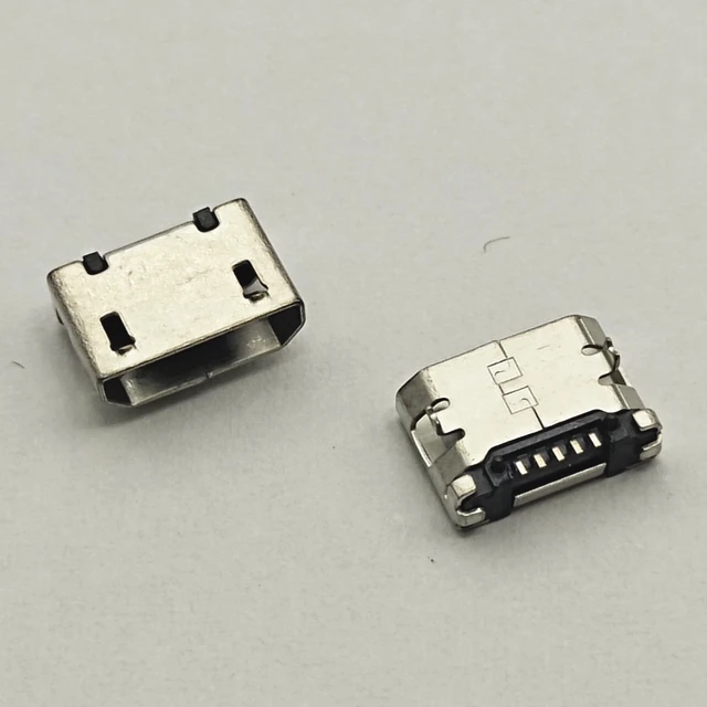 50szt Złącze Micro USB 5pin 6.4mm Bez boku Płaskie usta Krótki pin DIP2 Port danych Złącze portu ładowania dla wtyczki końcowej telefonu komórkowego