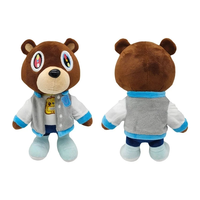 Kawaii Kanye Dropout Bear Teddy Bear Plush Toys Kanye West Graduation Soft Stuffed Home Room Decor Dolls for Kid Birthday Gift