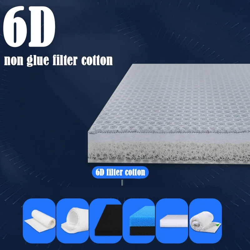 2Pcs/Lot 6D Aquarium Filter Sponge Media High-Density No Glue Foam Biochemical Cotton FishTank Filtration Accessories Bio-sponge