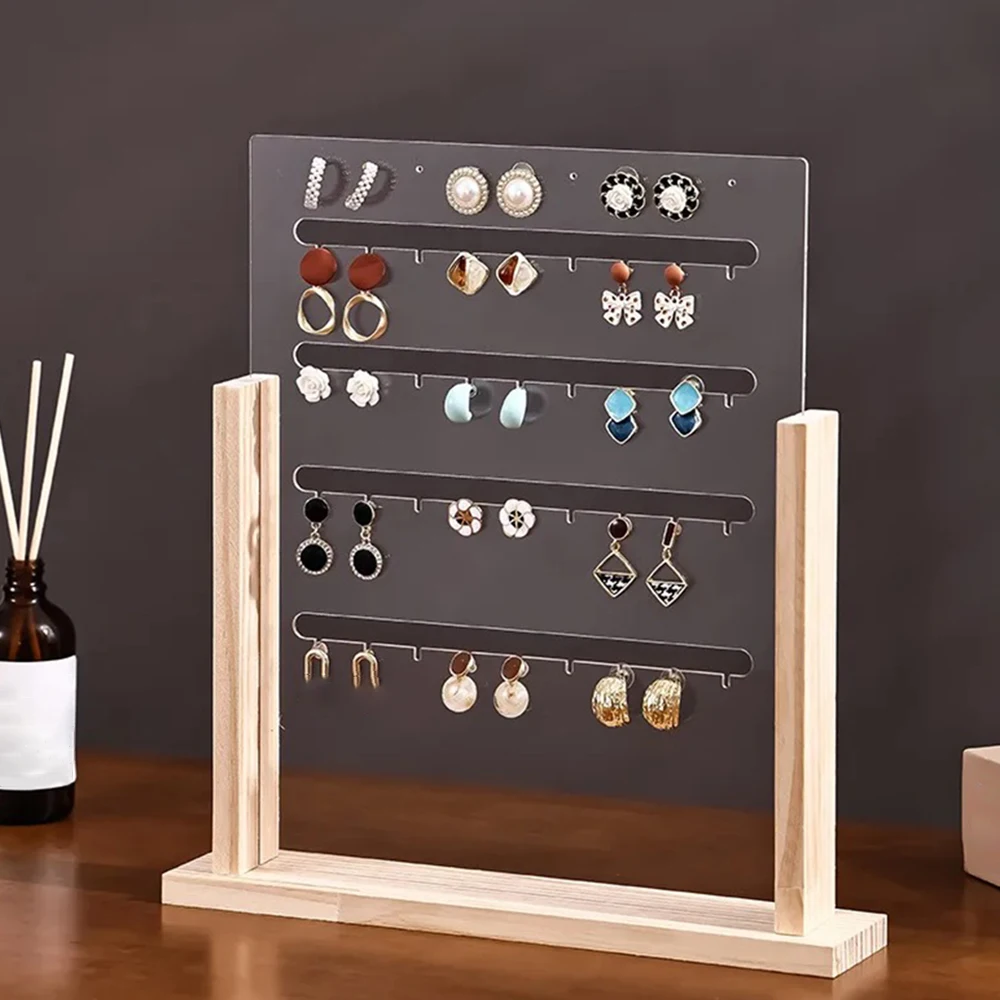 أقراط المجوهرات عرض موقف حلقة رئيسية عرض حامل سحر المنظم أقراط دعم تخزين حامل مجوهرات شفاف