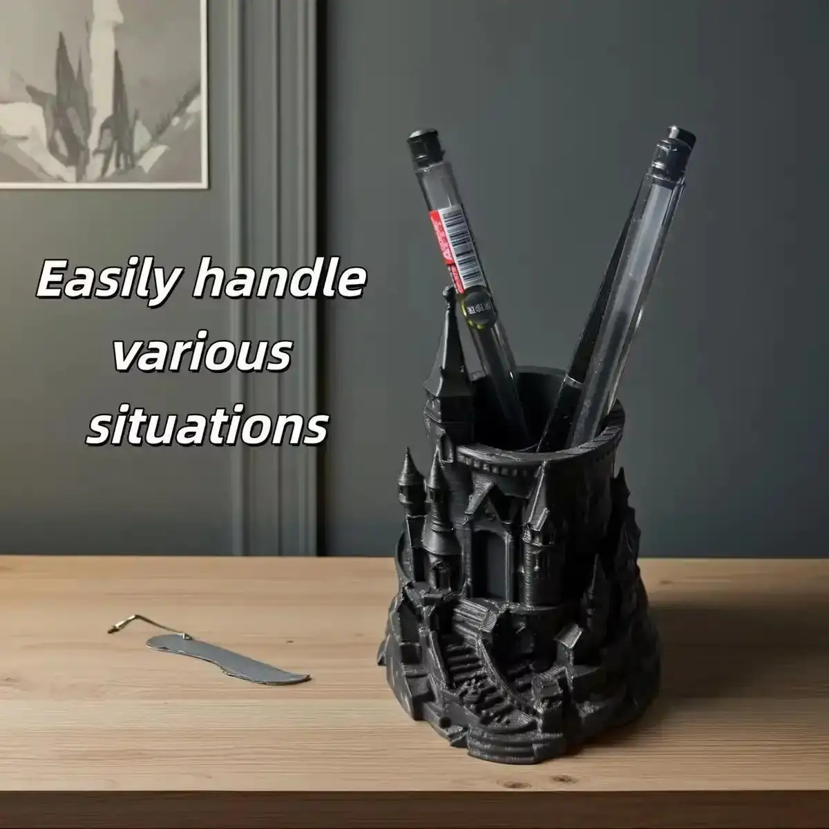 Harry Potter Dark Style Pen Holder 3D Printed Creative Pen Cup Magic Castle Decoration Slightly Flawed Picture Reference