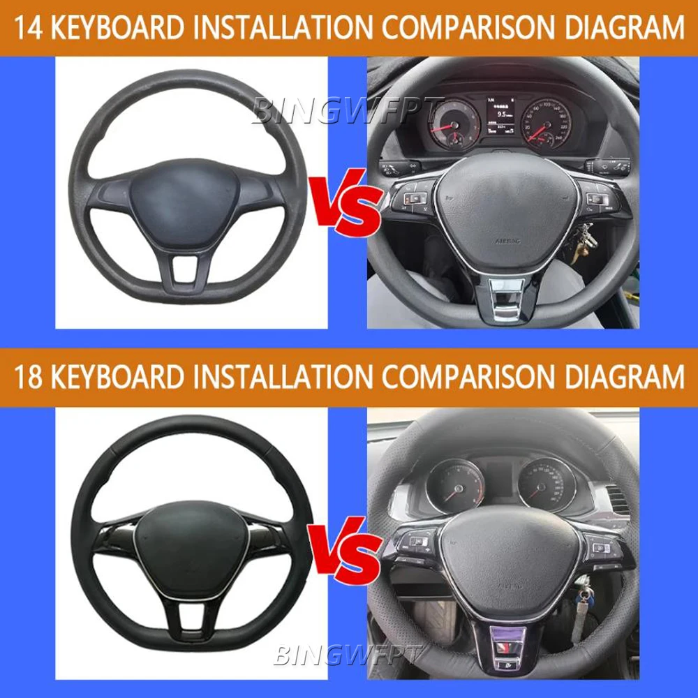 Car LED Steering Wheel Button Multifunction Volume Audio DVD Switch For VW Polo 2014-2019 for Santana 2015-2019 Accessories - view 5