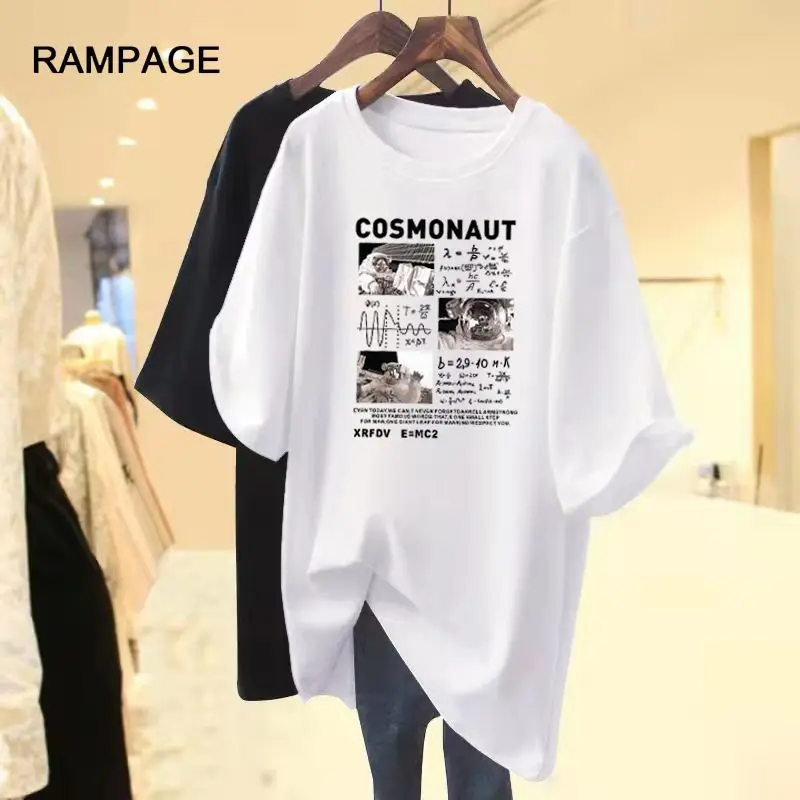 

Women's Letter Photos Printed Basic Top Tee Summer Short Sleeve Pure Cotton Loose Simple Casual T-shirt Pullover