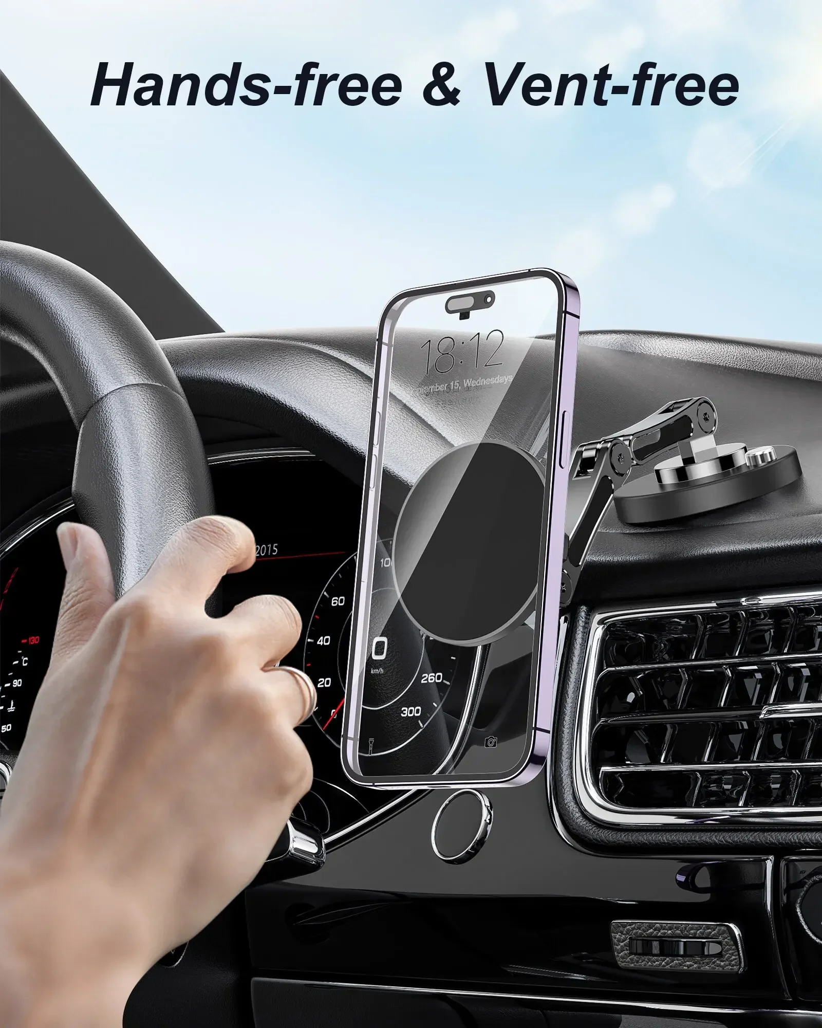 Magnetic Car Phone Holder Stand Dashborad Alloy Foldable Magnet Car Mount Smartphone Mobile Bracket For iPhone Samsung Xiaomi image 5