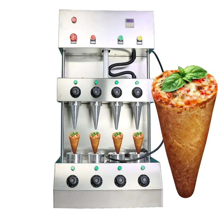 Máquina para hacer Pizza con cono de sujeción de acero inoxidable, horno de cono de Pizza de alta eficiencia, máquina para hacer conos de Pizza completamente automática