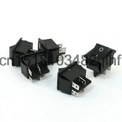 15A 250VAC 20A 125VAC 4 Pin DPST I/O ON/OFF Rocker Switch 5 Pcs