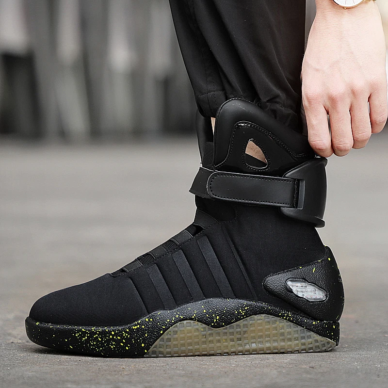Men Fashion Air Motorcycle Boots Led Mag Shoes Light Up Sneakers Usb Recharging Shoes Back To The Future shoes Size36-47 view 2