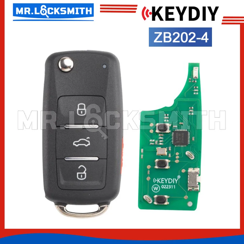 MRLOCKSMITH KEYDIY ZB Series KD ZB202-4 Universal Smart Remote Key 3+1 Buttons