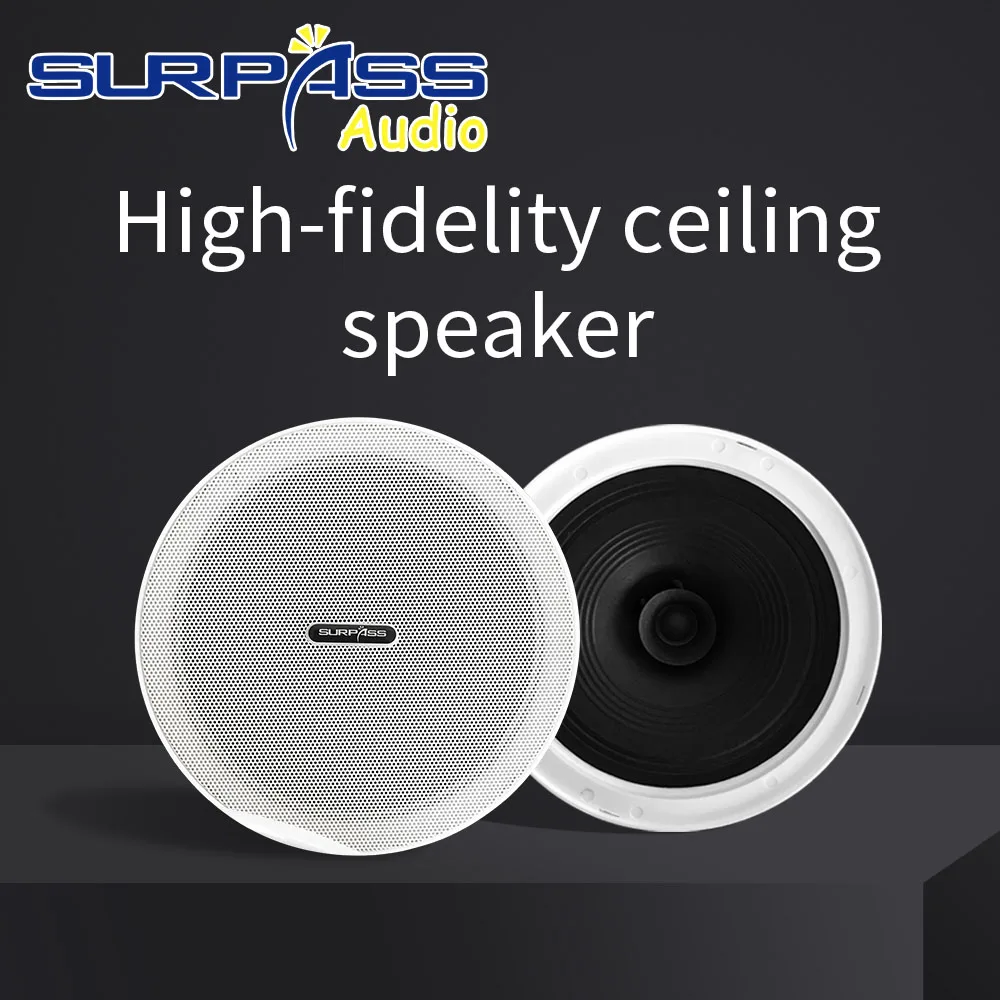 Home Audio Theater Background Music System On-wall Amplifier Ceiling Speaker Horn Mini Screen Bluetooth-compatible AUX FM USB