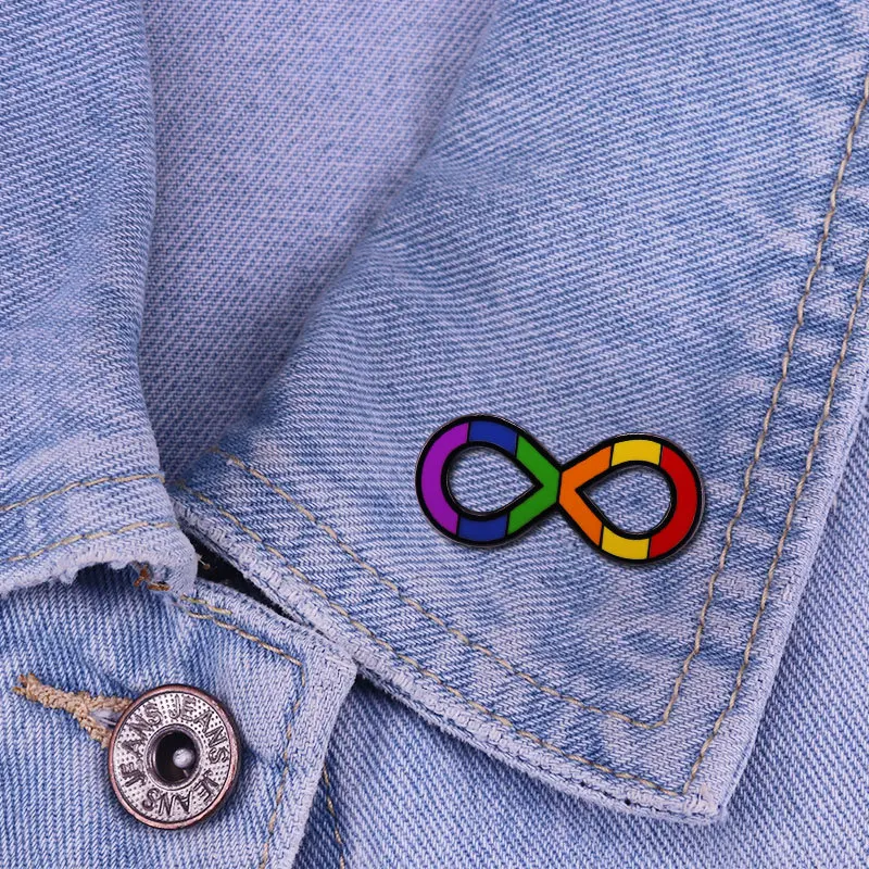 Q Rainbow Autism Badge Enamel Pins Brooch Neurodiversity Pride Infinity Ribbon Lapel Pin Take Care Of Autistic Disorder Jewelry