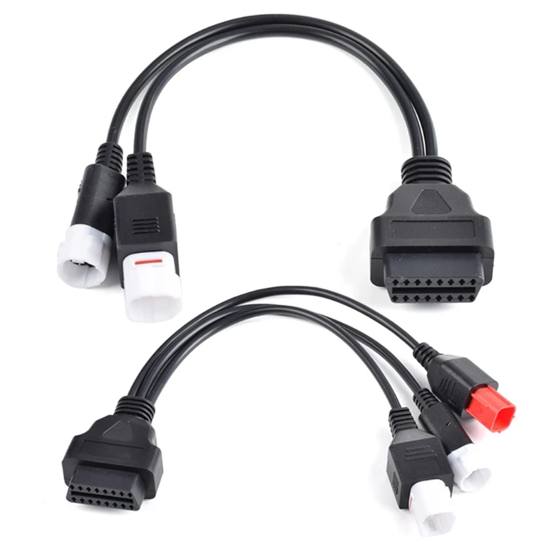 

094D Motorcycle 3, 4 And 6 Pin to OBD2 Connector Diagnostic Adapter Cables