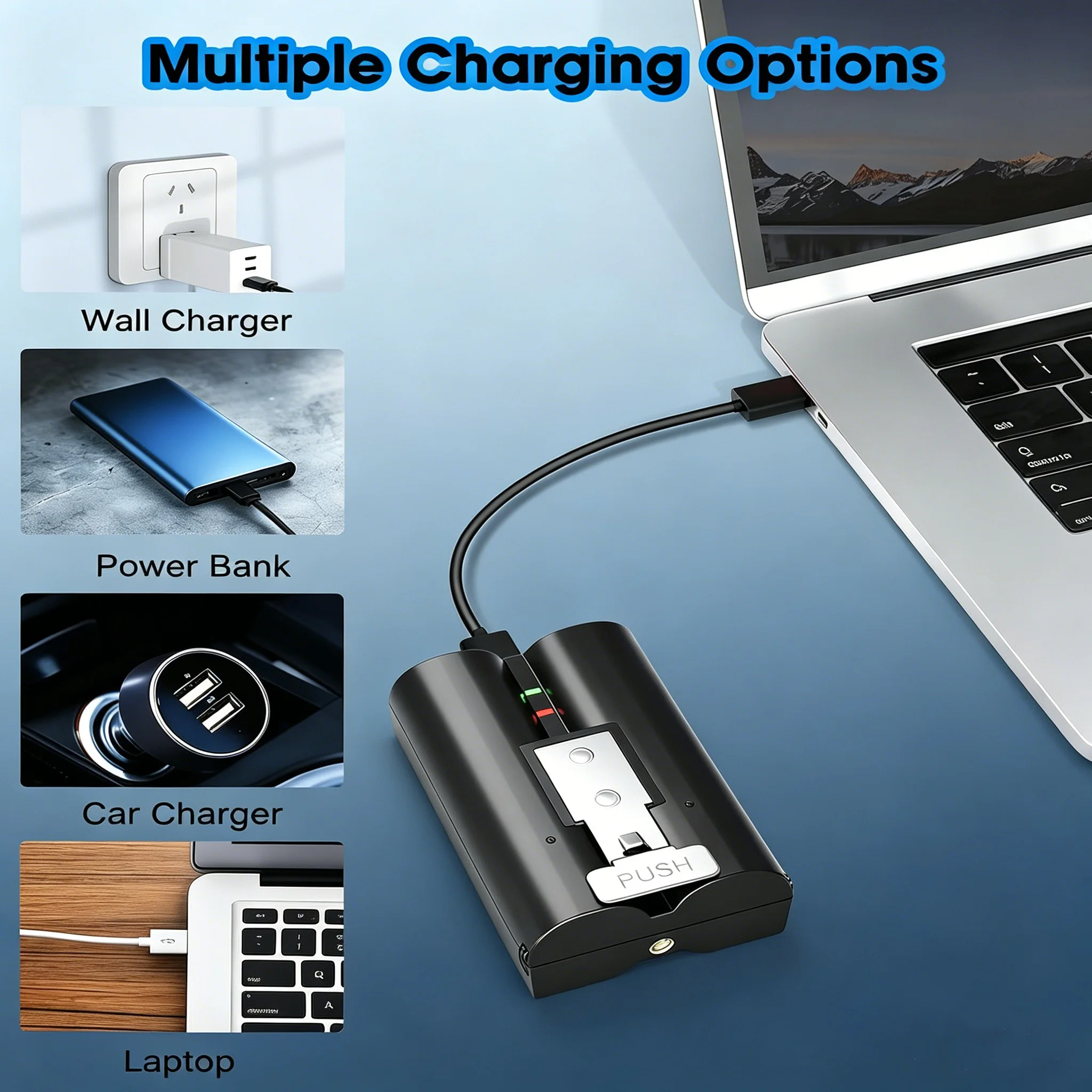 6040mAh Replacement Li-ion Battery For Ring Video Doorbell 3/3PLUS/4 Stick Up Cam Spotlight Cam Peephole Cam with Charger view 4