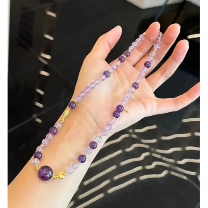 Amethyst Necklace Clavicle Chain Lavender Amethyst and Uruguay's Matching Clavicle Chain