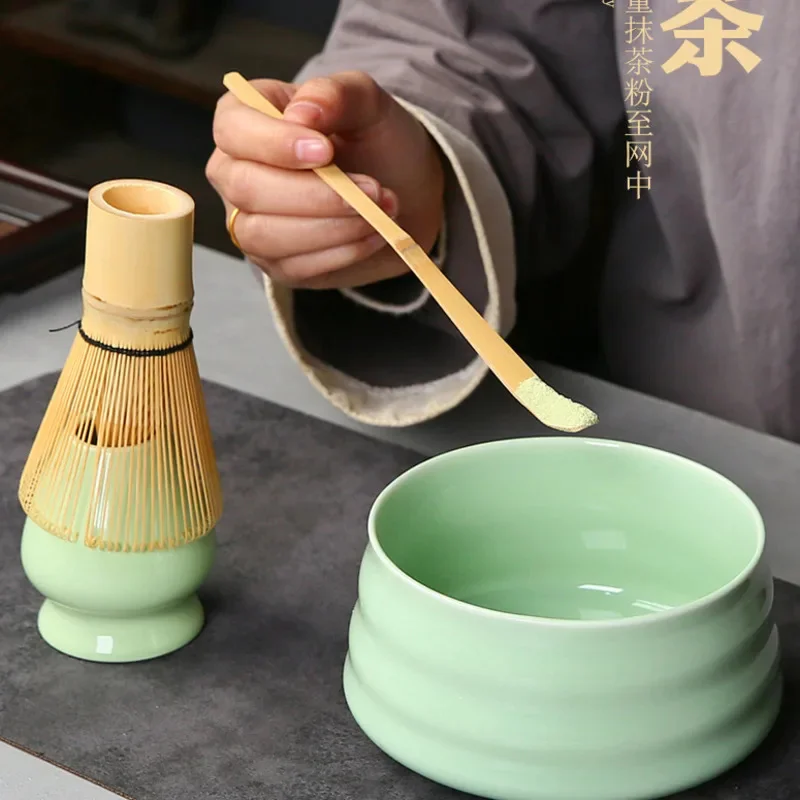 Imagem -06 - Handmade Matcha Tea Conjunto Tool Kit Stand Fácil de Limpar Bowl Whisk Cerimônia da Colher Tradicional Japonês Basket Placer Home Tool