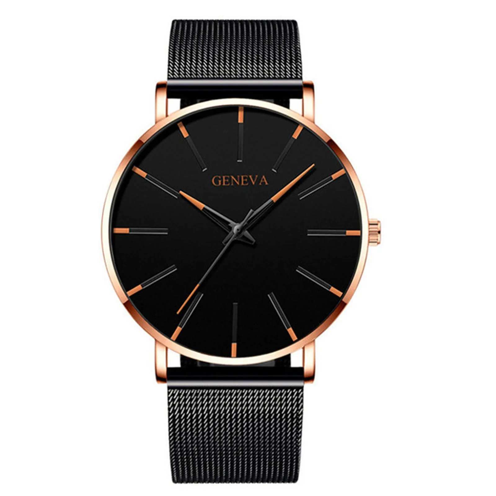 Men\'s Fashion Ultra Thin Watches Business Stainless Steel Mesh Quartz Watch High Quality Atmosphere Luxury Fashion