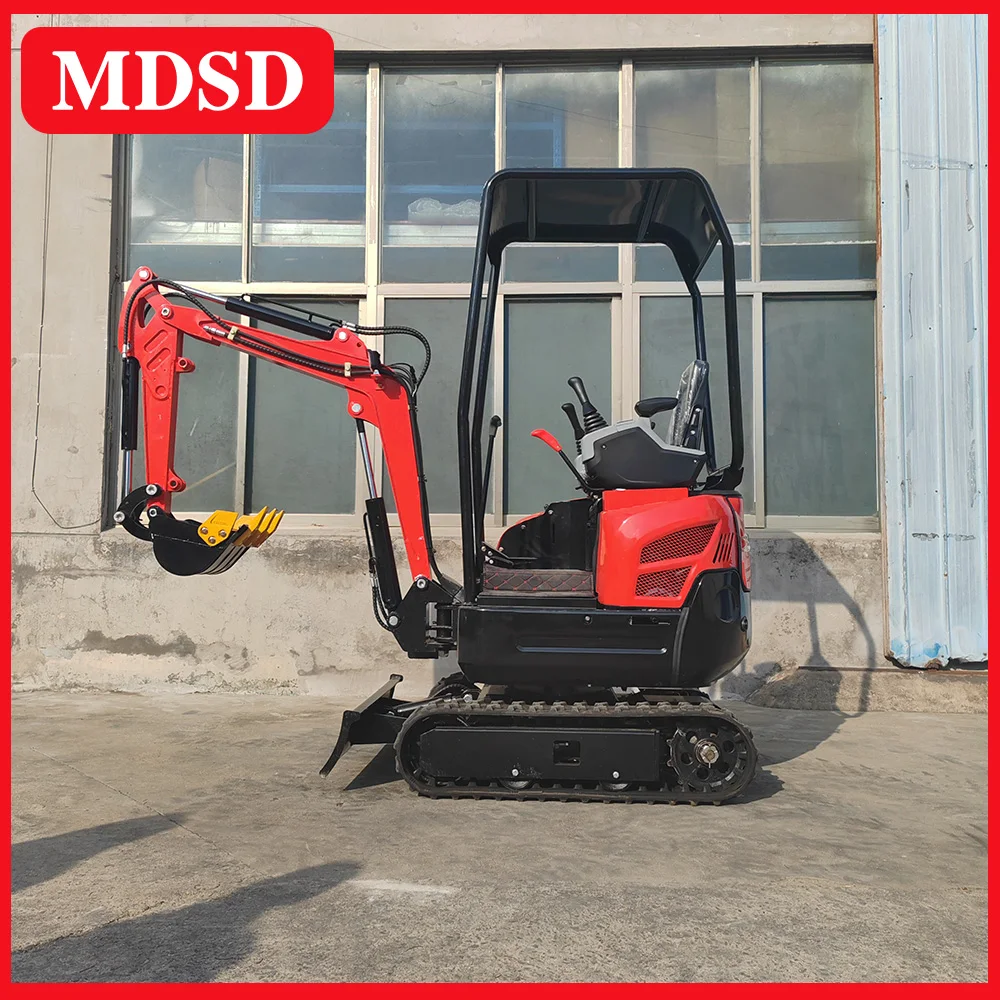 Miniescavadeira de esteira rolante Miniescavadeira de 2 toneladas Equipamento de construção multifuncional para venda com ensacador pequeno Entrega rápida