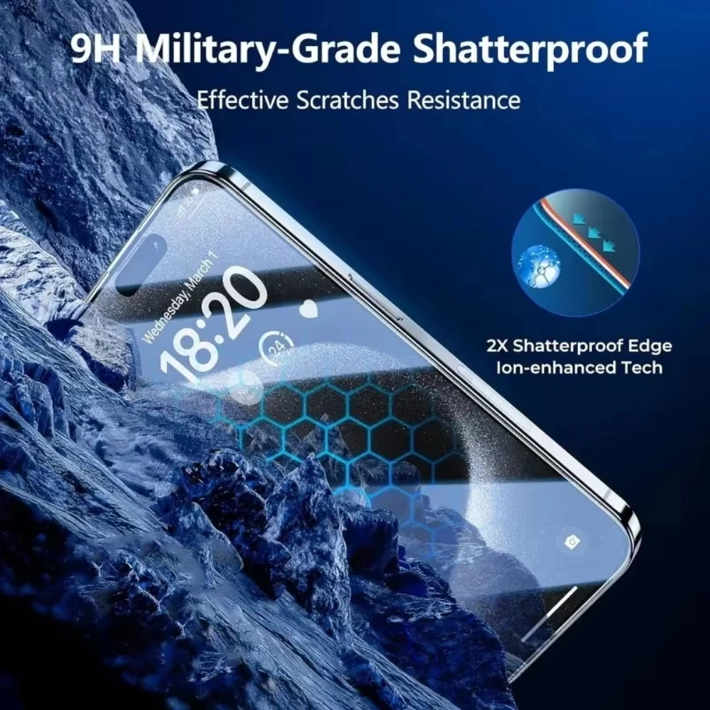 NNBILI 4PCS Privacy Screen Protectors For iPhone 15 13 12 14 16 17 Pro Max Mini Anti-spy Tempered Glass For iPhone 17Air Glass view 6