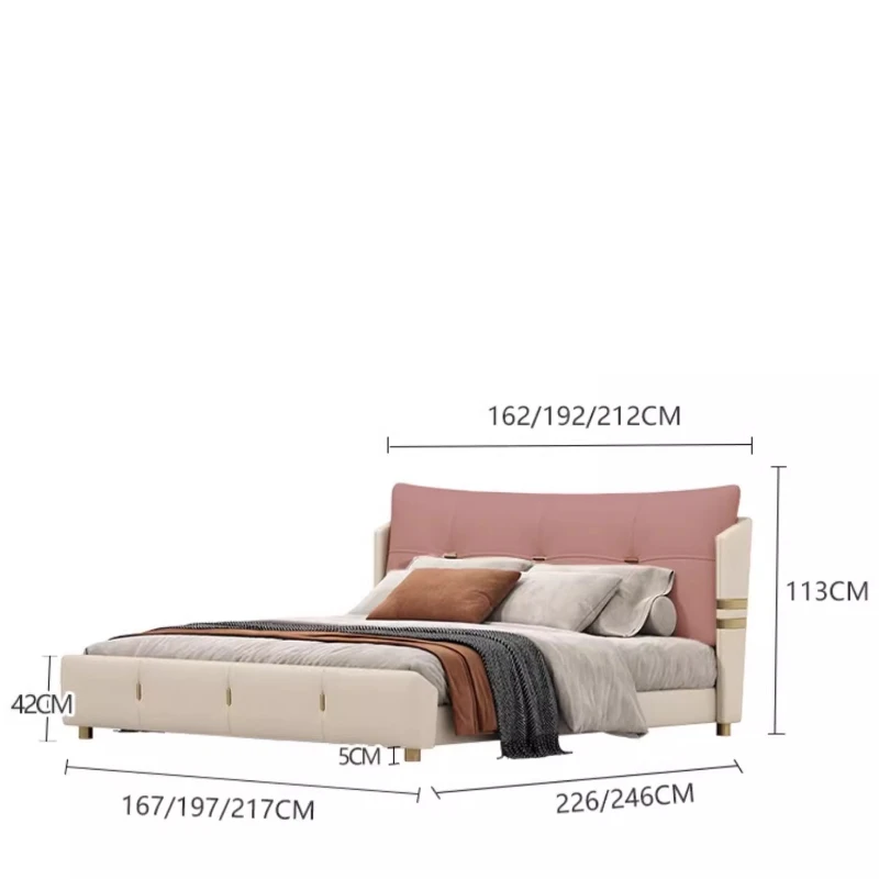 إطار جمالي سرير منجد منضدة تخزين صالة سرير غرفة نوم مزدوجة حديثة Letto Matrimoniale إكسسوارات منزلية #5