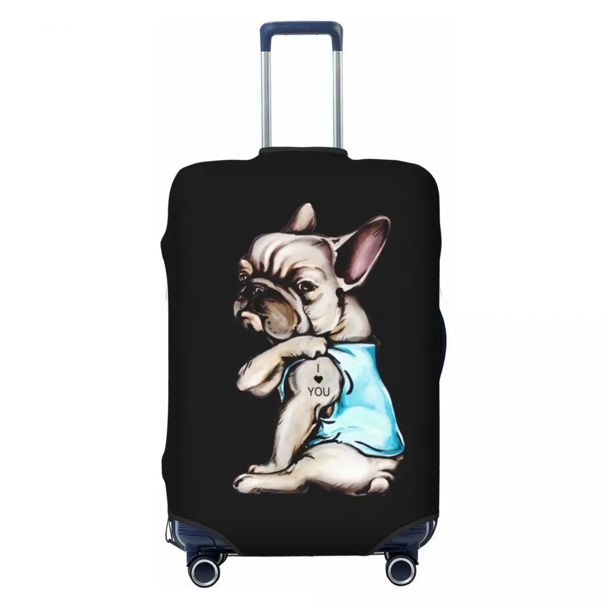 

Custom Funny French Bulldog Travel Luggage Cover Elastic Pet Animal Dog Lover Suitcase Cover Protector Fit 18-32 Inch