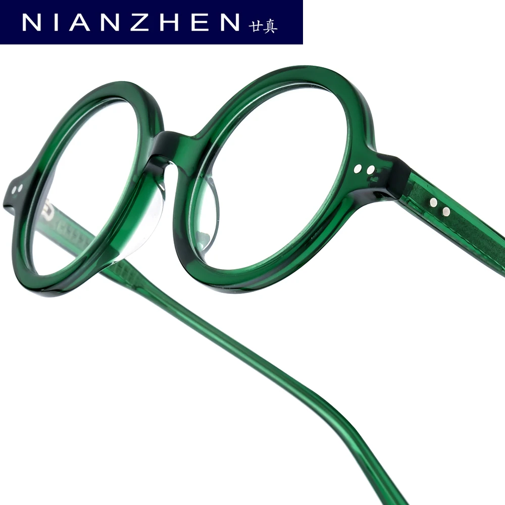 

NIANZHEN ацетатная оправа для очков, мужские новые круглые брендовые дизайнерские очки, женские ретро винтажные очки, японские очки 88018