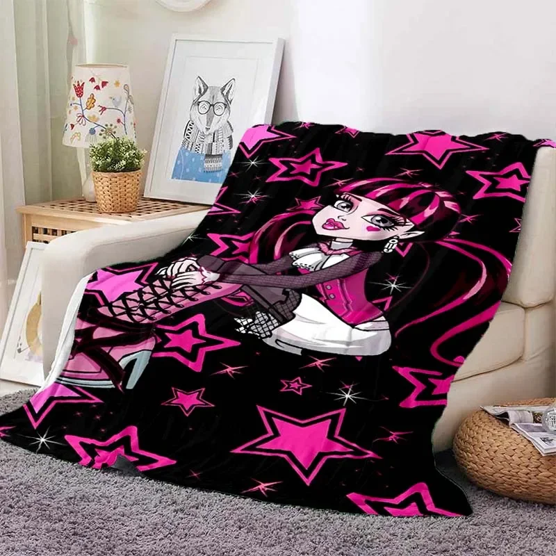 3D Monster High Anime Cartoon Blanket,Soft Throw Blanket for Home Bedroom Bed Sofa Picnic Travel Office Rest Cover Blanket Kids