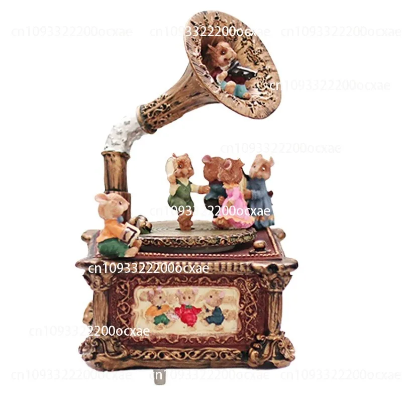 

Vintage Music Box, Phonograph Decoration, Clockwork Music Box, Practical Birthday Gift for Girls and Princess Girlfriends