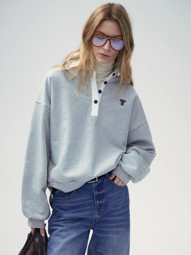 

FrontRowop Bon Series Encountering Godd Embroidered Ne Sweatirt Women's Premium Cotton 00% Winter 2024