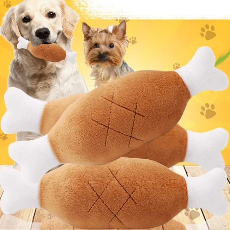 

Dog Squeaky Toy Chicken Legs Bone Pet Training Supplies Funny Squeaky Toy Pyppy Plush Noise Maker Dog Accessories