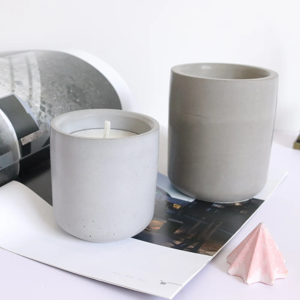DIY Candle Cup Storage Box Cement Mold Crystal Epoxy Storage Box Silicone Mold Handmade Round Candle jar Mold