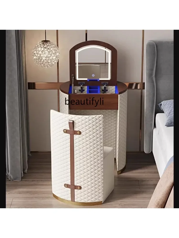 

X188 Light Luxury Dressing Table Bedroom Flip round Modern Simple Small Apartment Makeup Table Desk Bedside Table Integrated