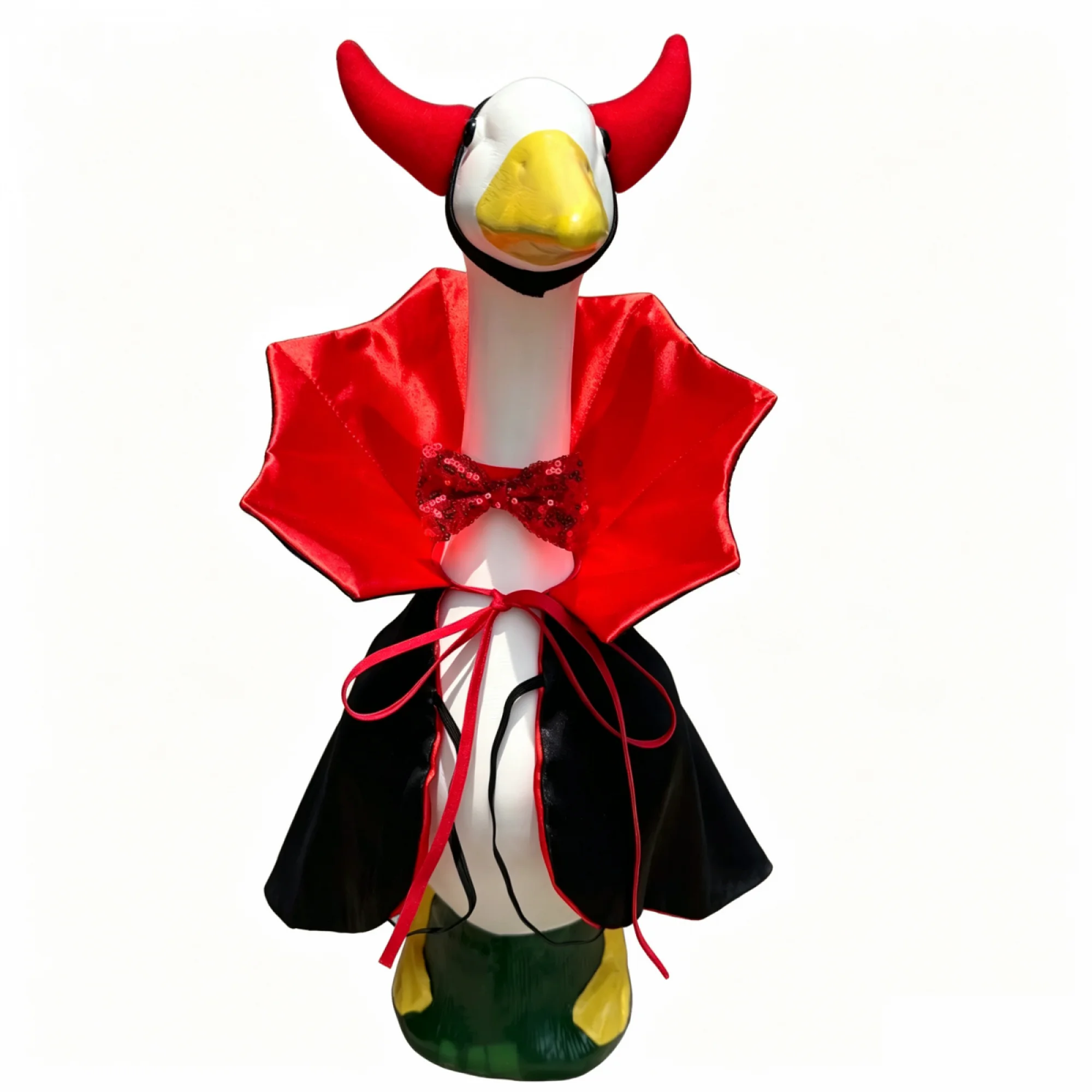 23 in Goose Halloween Outfit Black Cape Witch Hat Sequins Bow Tie Set