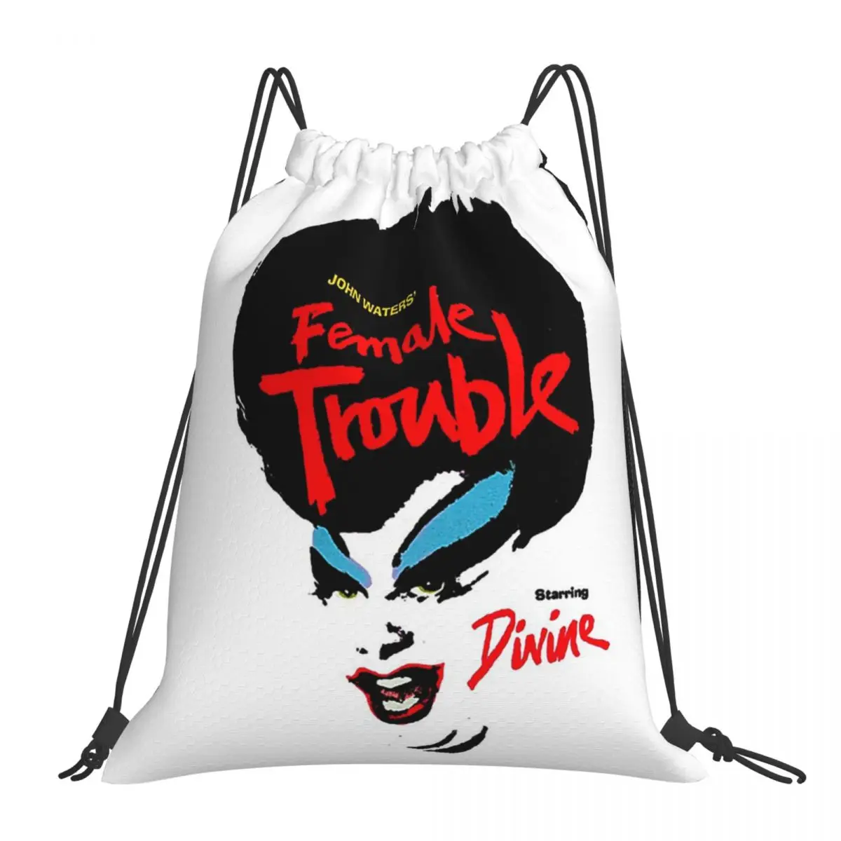 Female Trouble Divine Backpacks Casual Portable Drawstring Bags Drawstring Bundle Pocket Storage Bag Book Bags Travel Students