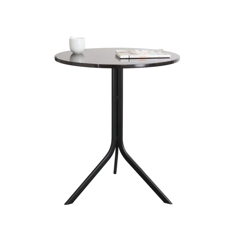 

Simple black and white root marble tripod small apartment dining table casual Nordic balcony tea table