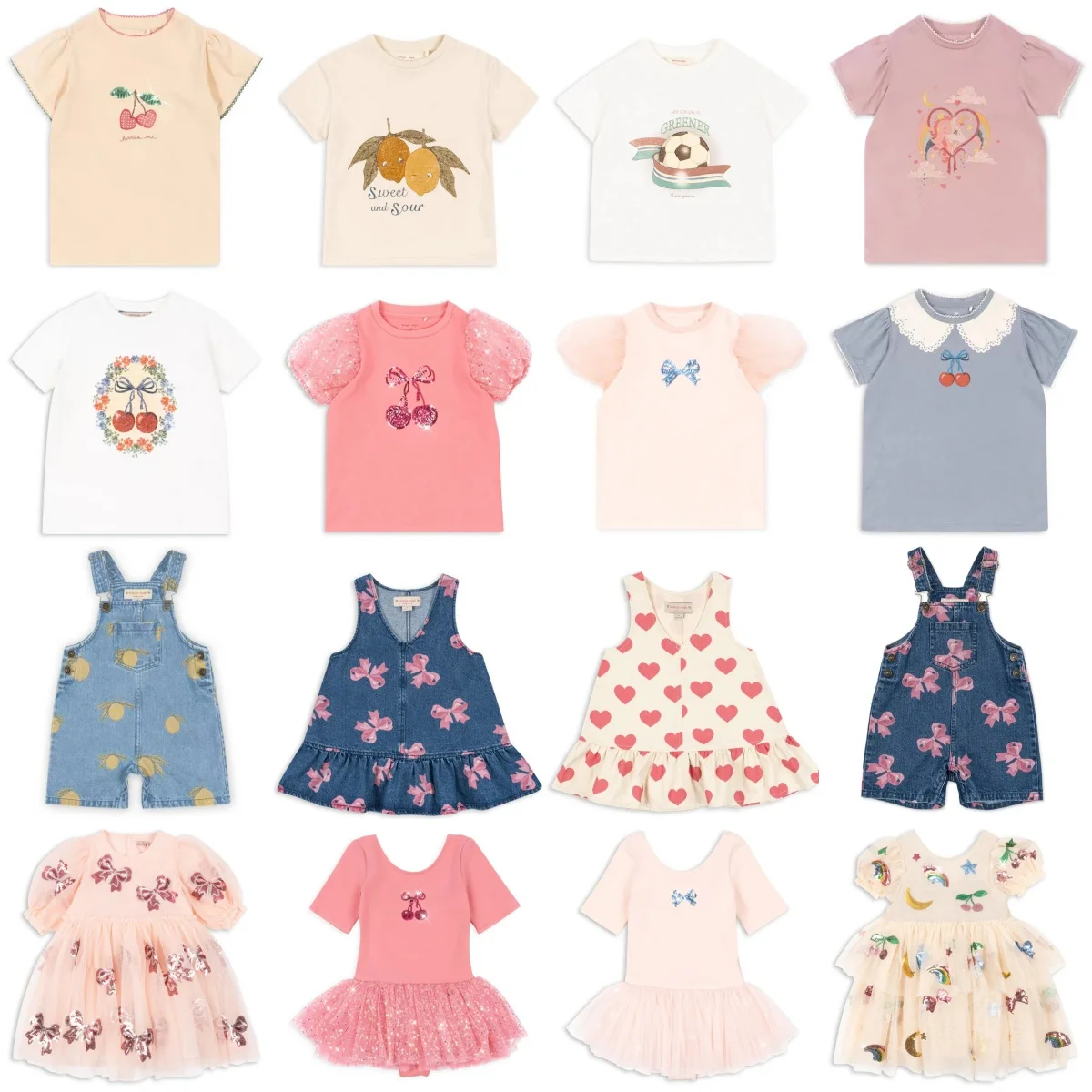 שמלת ילדים 2025 KS חדשה קיץ ילדות חמודות הדפס מותג עיצוב שרוול קצר שמלות נסיכה