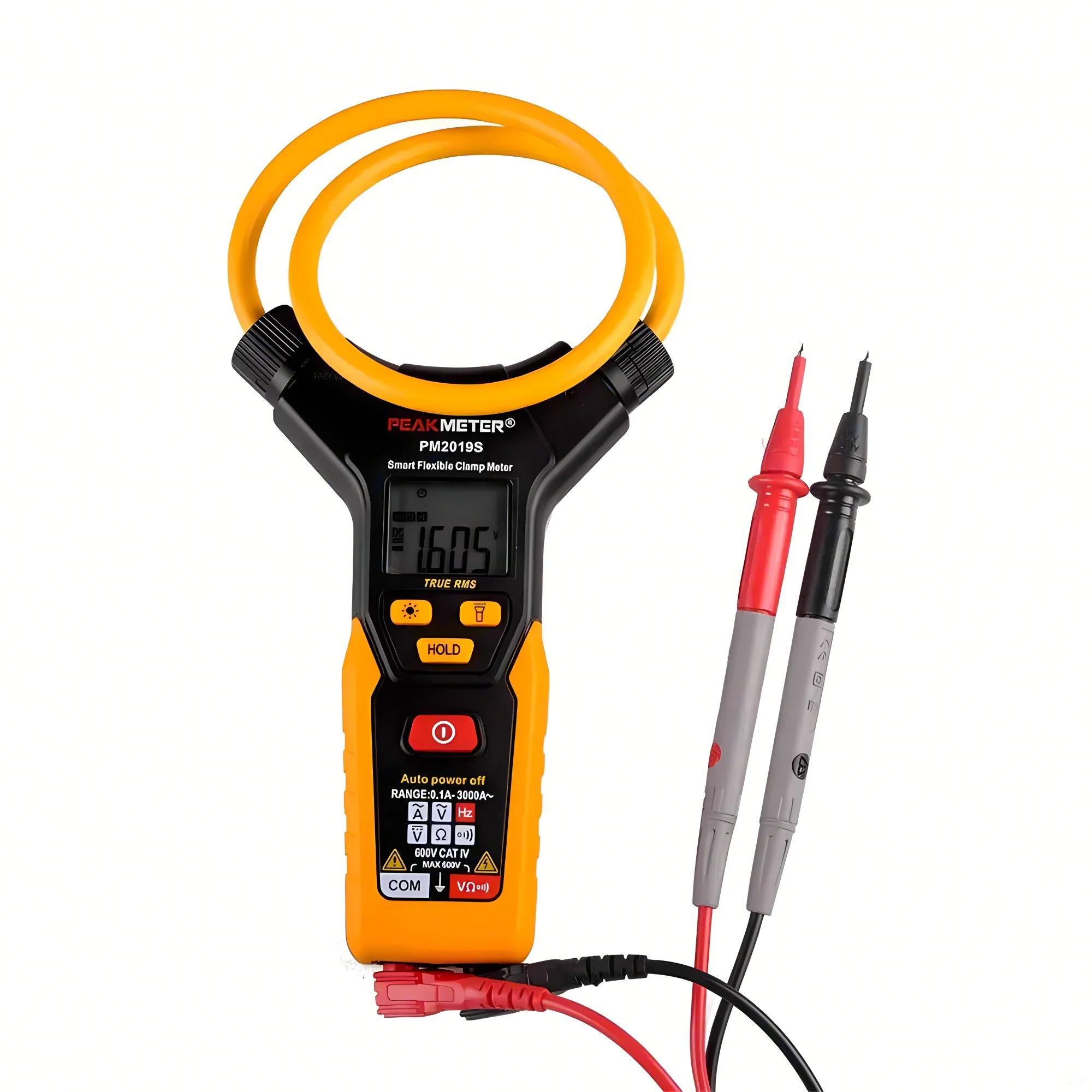 

Peakmeter PM2019A/PM2019S Flexible AC DC 3000A Current Clamp Meter Low Amp Clamp Meter 6000 Counts True RMS Clamp Meter Tester