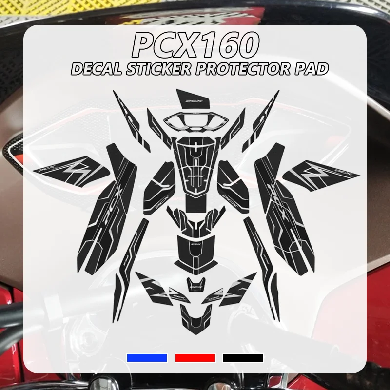 

For Honda PCX 160 PCX160 21-22 Motorcycle Fairing Stickers 3D Gas Whole Body Fuel Oil Tank Pad Decals Decor Protection Sticker