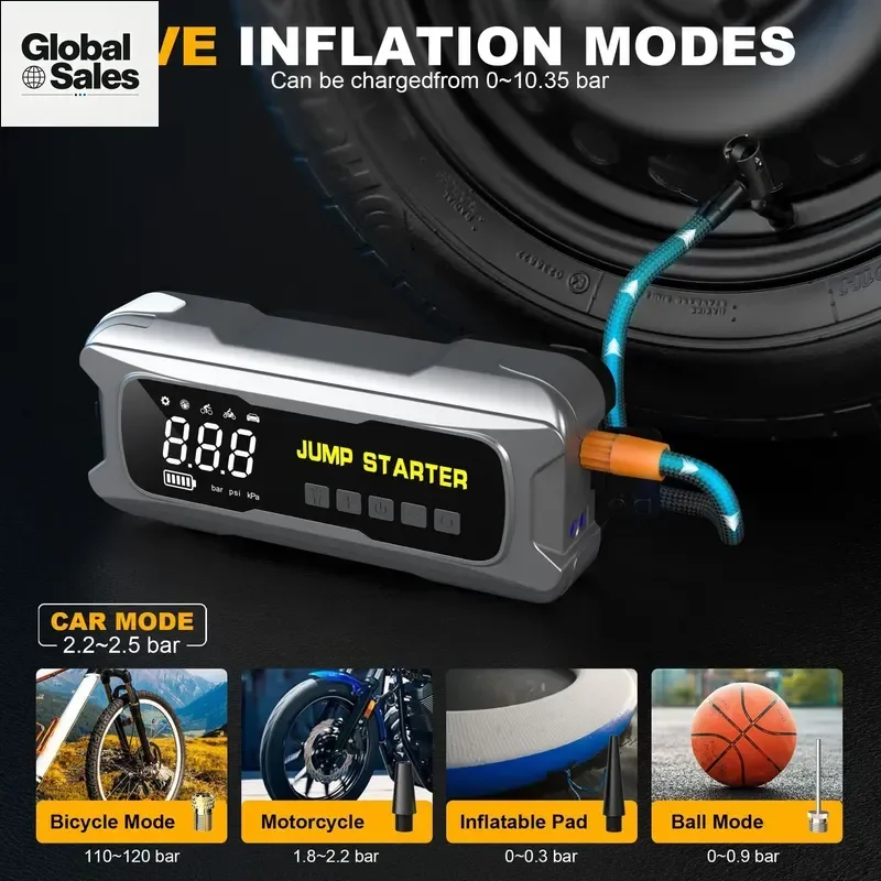 Jump Starter and Air Pump All-in-One Machine for Vehicle Emergency Start Power Supply