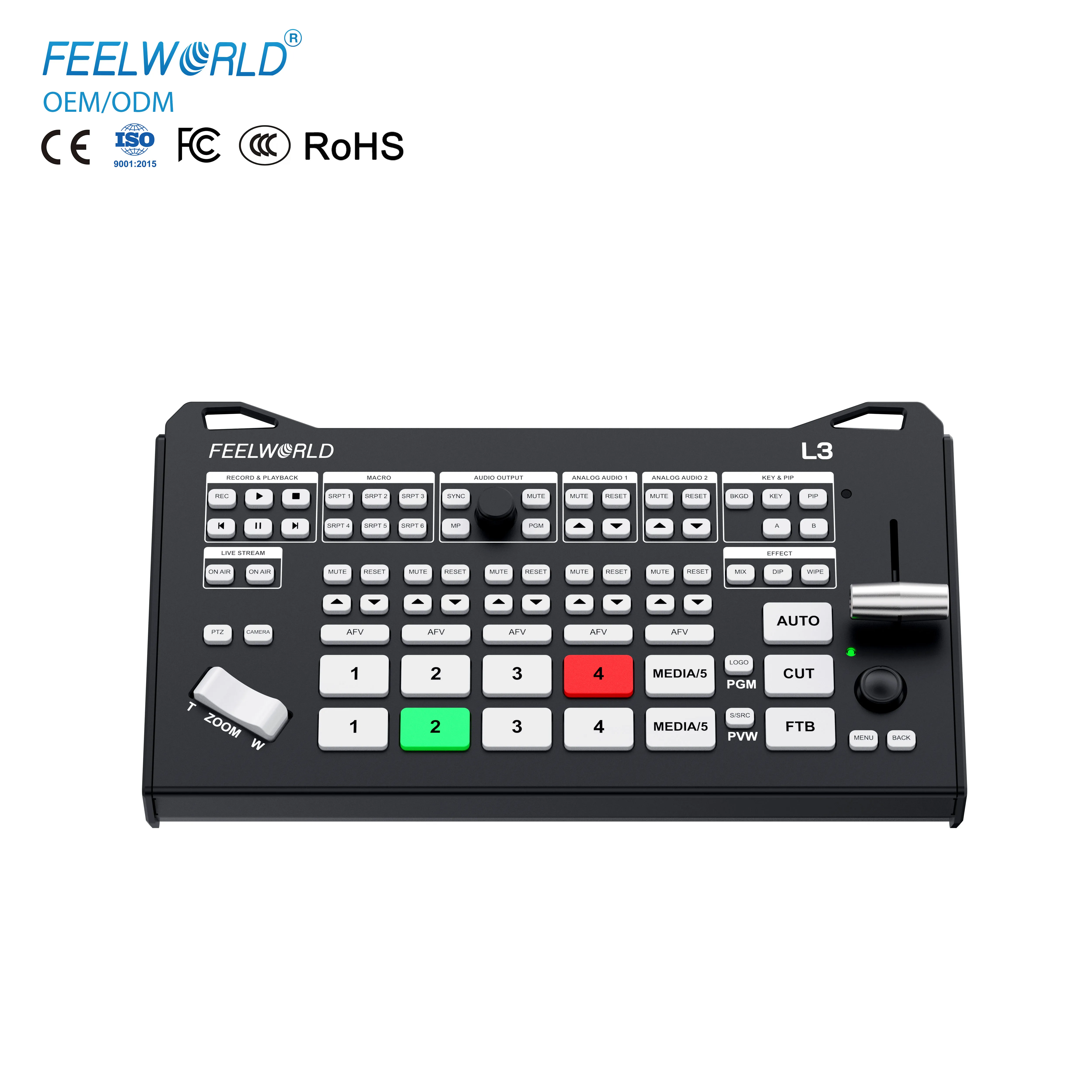 Multi-Camera Video Switcher 10.1 Inch Touch Screen HDMI SDI Input USB3.0 Fast Live Streaming OEM/ODM Factory
