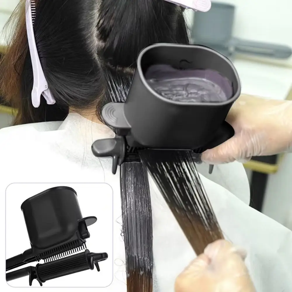 Smooth Brush Automatic Roller Comb Large Capacity Portable 2-in-1 Dye Tool Effortless Hair Dyeing Plastic Hair Dye Brush Comb