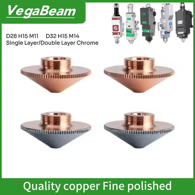 

Laser Nozzle Dia.32 H15 Caliber 0.8-5mm Type A Single Double Chrome Plated Layers for Raytools WSX Laser Cut HeadBT220 nozzleM14