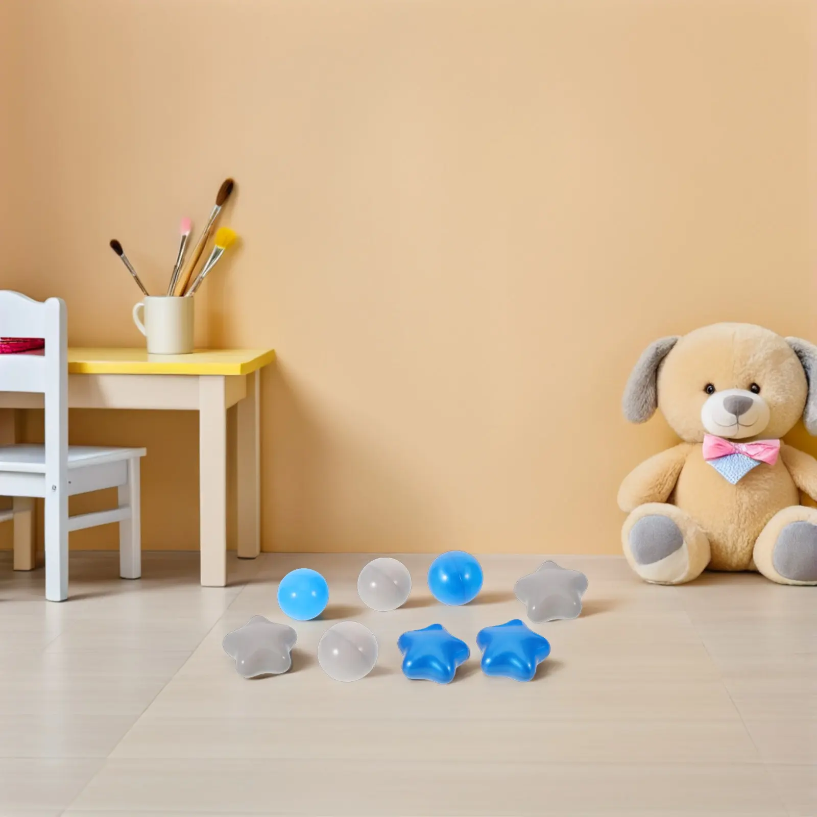 100Pcs Ocean Balls Star Round Plastic Crush Proof Balls Bright Color Baby Ball Pit Playpen Birthday Party Goodie Bag Stuffers