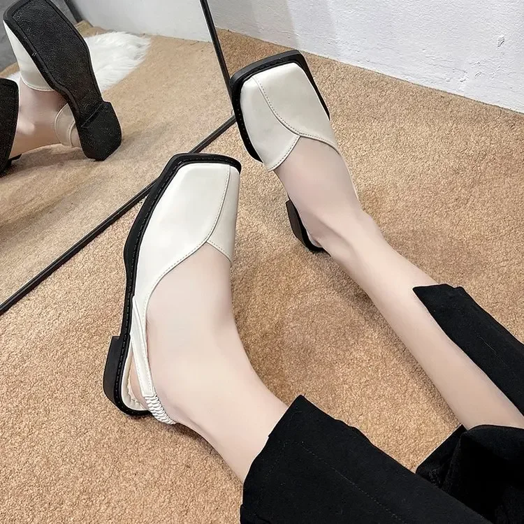 2023 Summer Elegant Ladies Sandals Fashion Ladies Elastic Band Flat Heel Women Shallow Party Shoes Large Size 35-41 Sandals