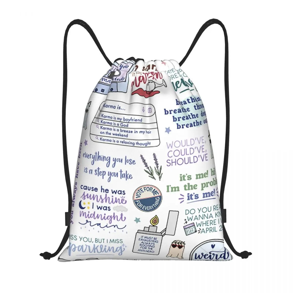 Midnights Eras Tour The Tortured Poets Department TTPD Drawstring Bags Football Backpack Gym Sackpack String Bag for Hiking