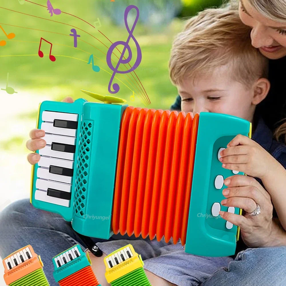 Juguetes de acordeón para niños, instrumentos musicales para jugar en interiores y exteriores, regalos educativos para niños pequeños y niñas
