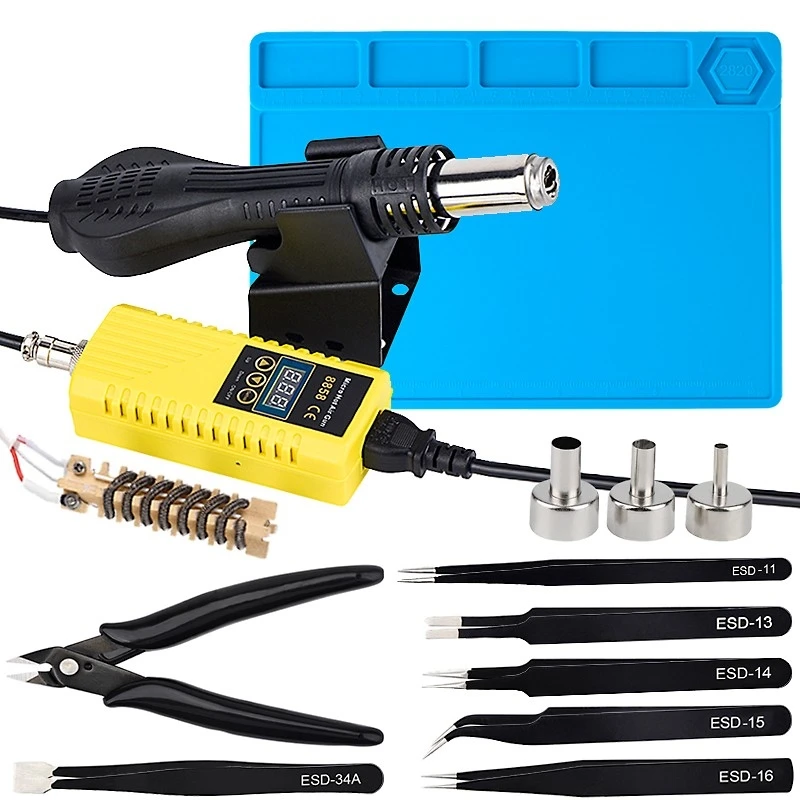 

JCD 8858 Hot Air Gun Micro Rework Soldering Station LCD 750W 220V/110V Hair Dryer for Soldering Heat Gun Welding Repair Tools