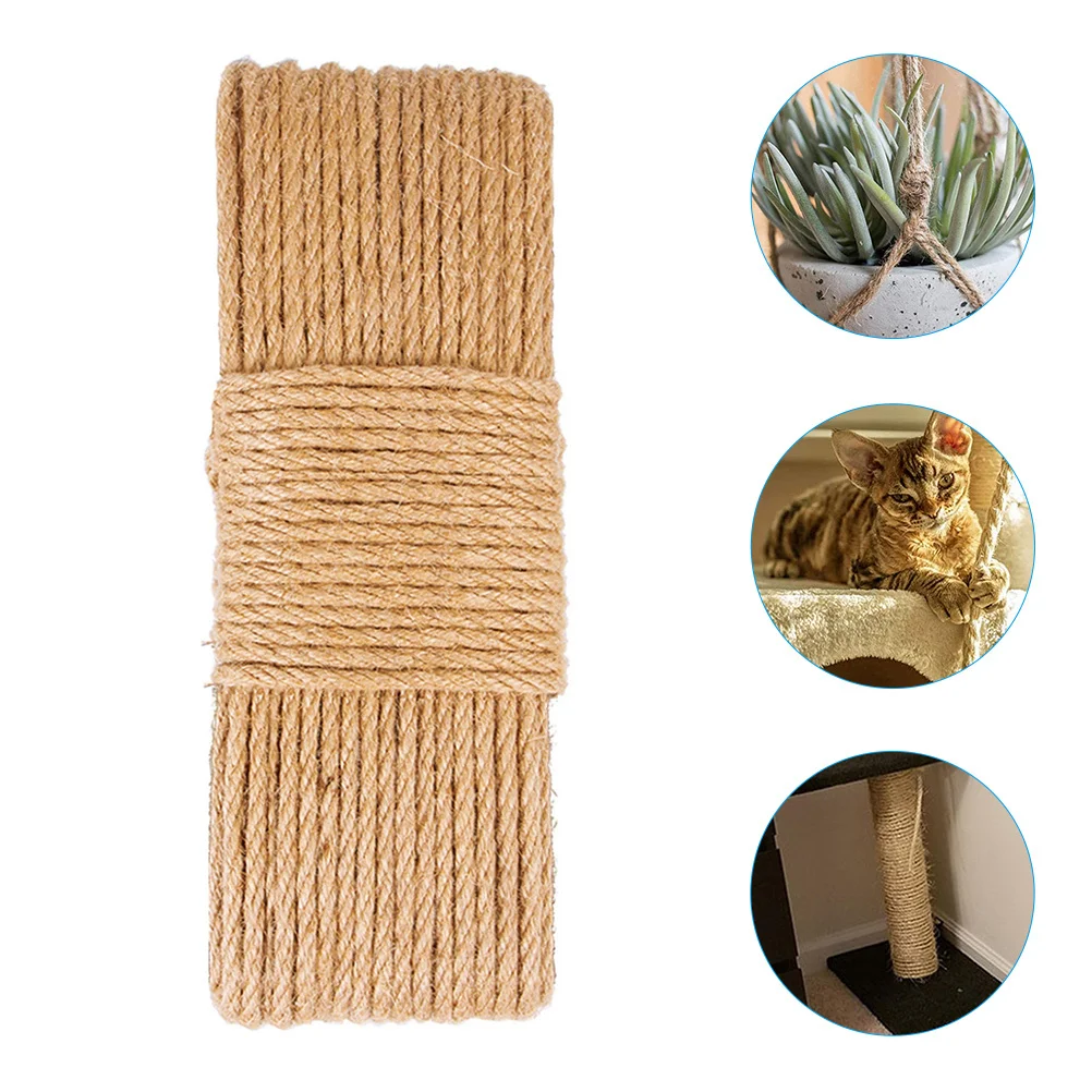

Hemp Rope Decoration Natural Multi-Strand Wear-Resistant Cord For Cat Tree Scratching Post Diy Craft Packaging Household