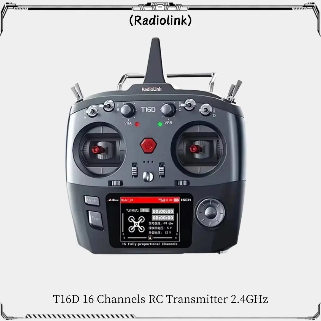 RadioLink T16D 16 Channels RC Transmitter 2.4GHz with R16F Receiver Remote Controller for RC Car Boat Drone