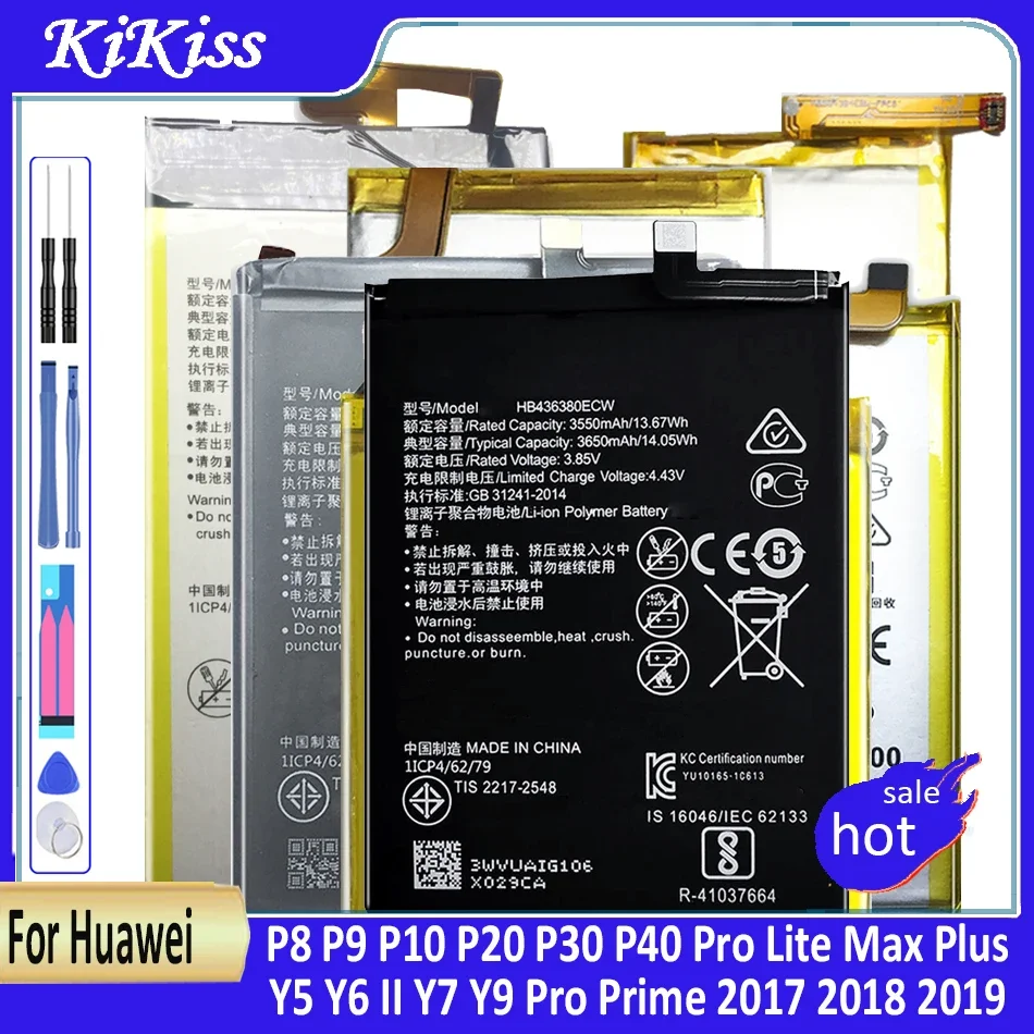 

Battery For Huawei P8 P9 P10 P20 P30 P40 Pro lite Max Plus/P smart 2019/Y5 Y6 II Y7 Y9 pro Prime 2017 2018 2019/A199 C8815 G606